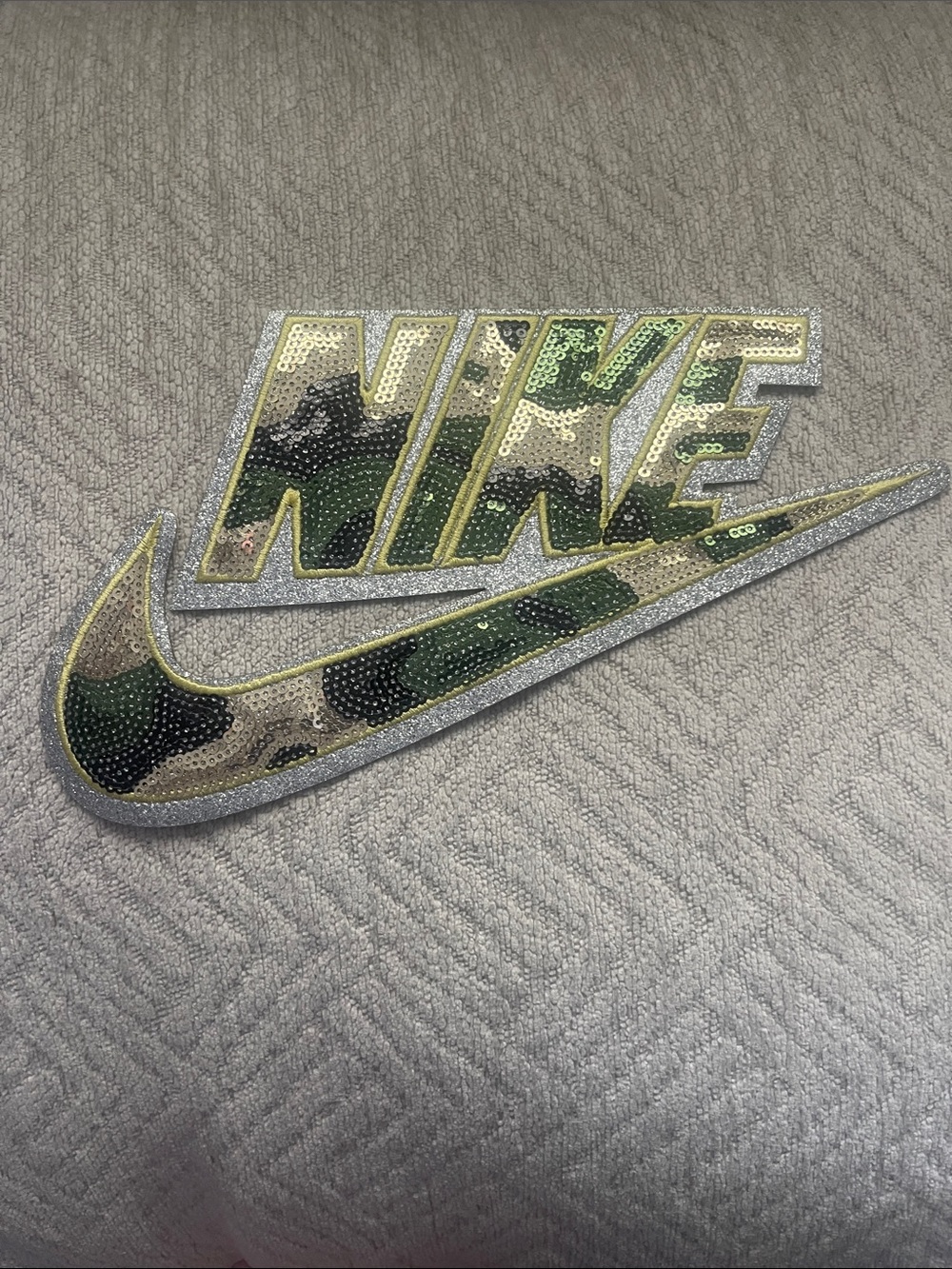 Nike Sequin Camo Logo Iron on Patch
